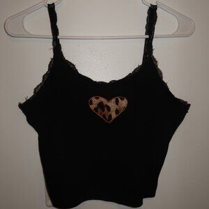 laced leopard tank top